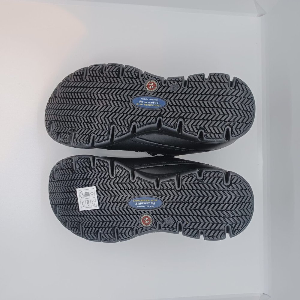 NWB 76550EW Skechers Work Relaxed Fit Slip Resistant Memory foam black shoes - Picture 6 of 7